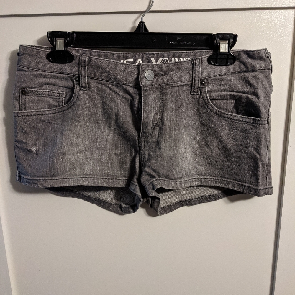 Grey RVCA Denim Shorts